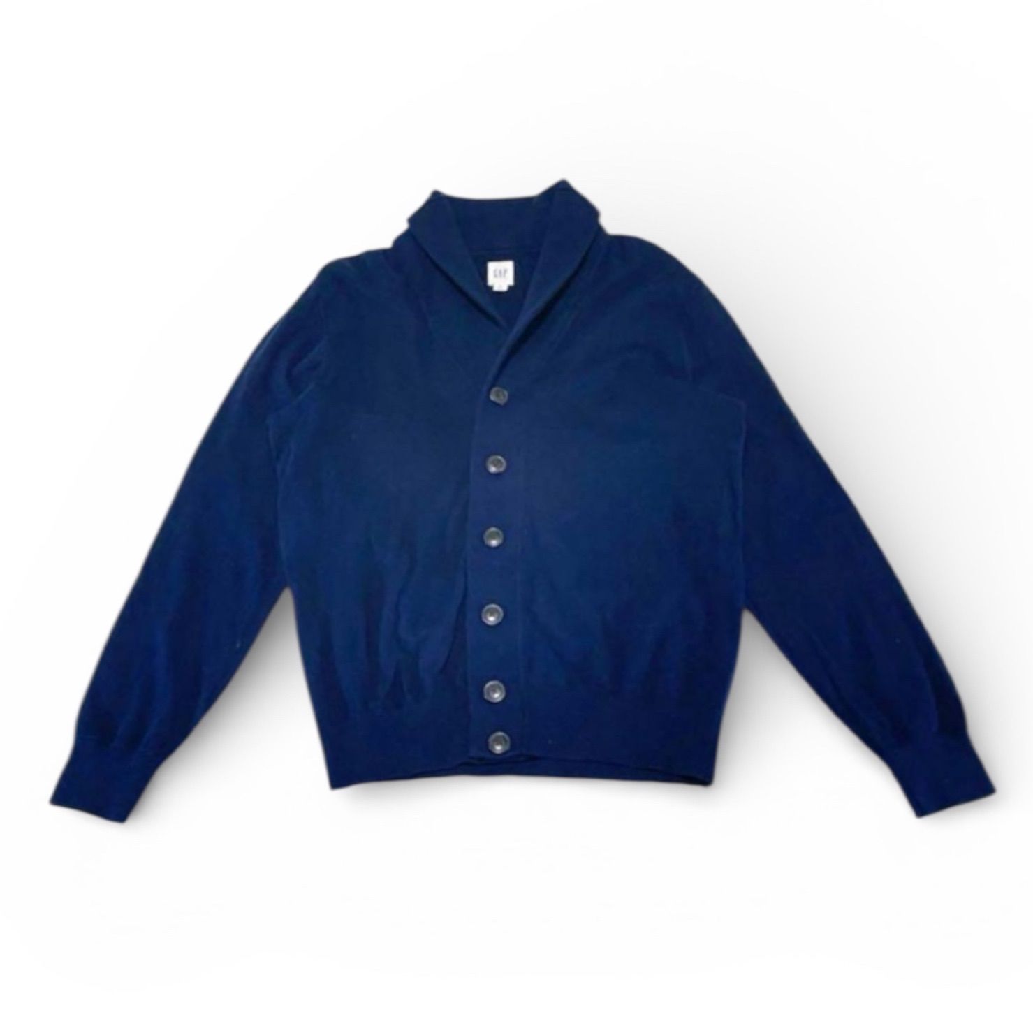 古着】GAP ショールカラー ニット カーディガン ネイビー M 前開き 
