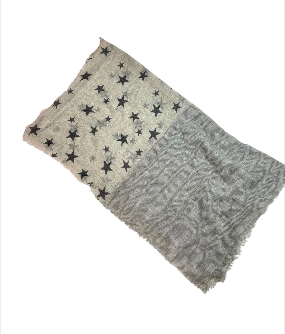 極上の肌触り】カシミヤ100% 大判ストール リバーシブル 星柄