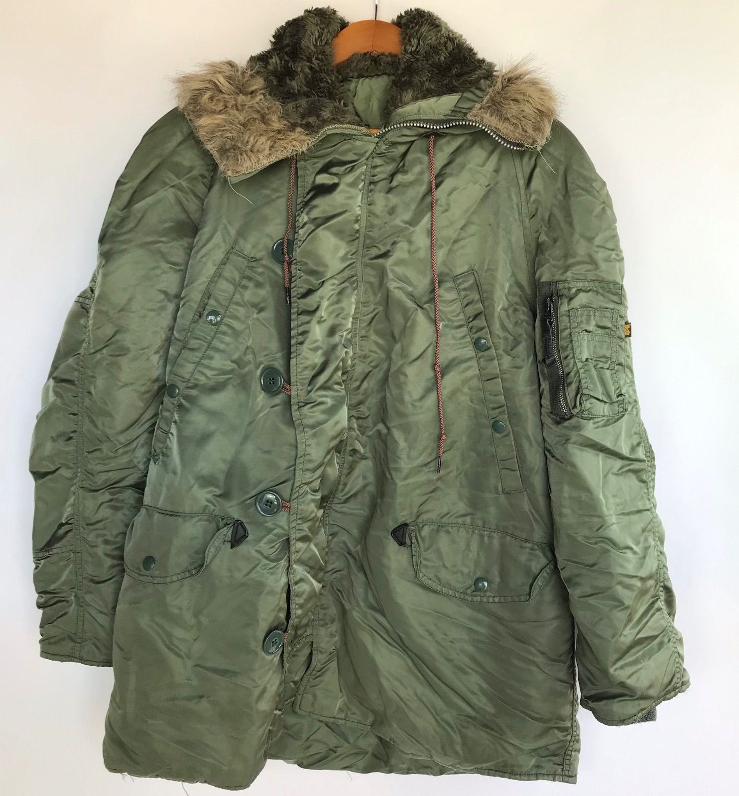 USA製 ALPHA INDUSTRIES N-3Bフライトジャケット メンズ M カーキ 