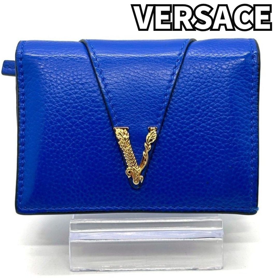 色気を宿すロイヤルブルー✨ VERSACE ヴェルサーチ 二つ折り財布