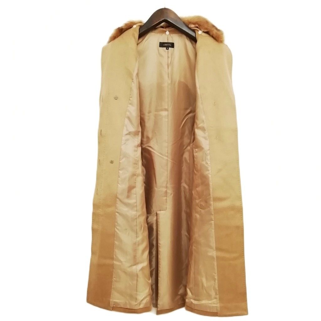 ロリッティ LORITTI カシミヤ ロング コート フォックスファー付 美品