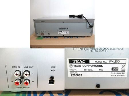 ティアック TEAC ダブルカセットデッキ W-1200 通確OK 中国製 中古