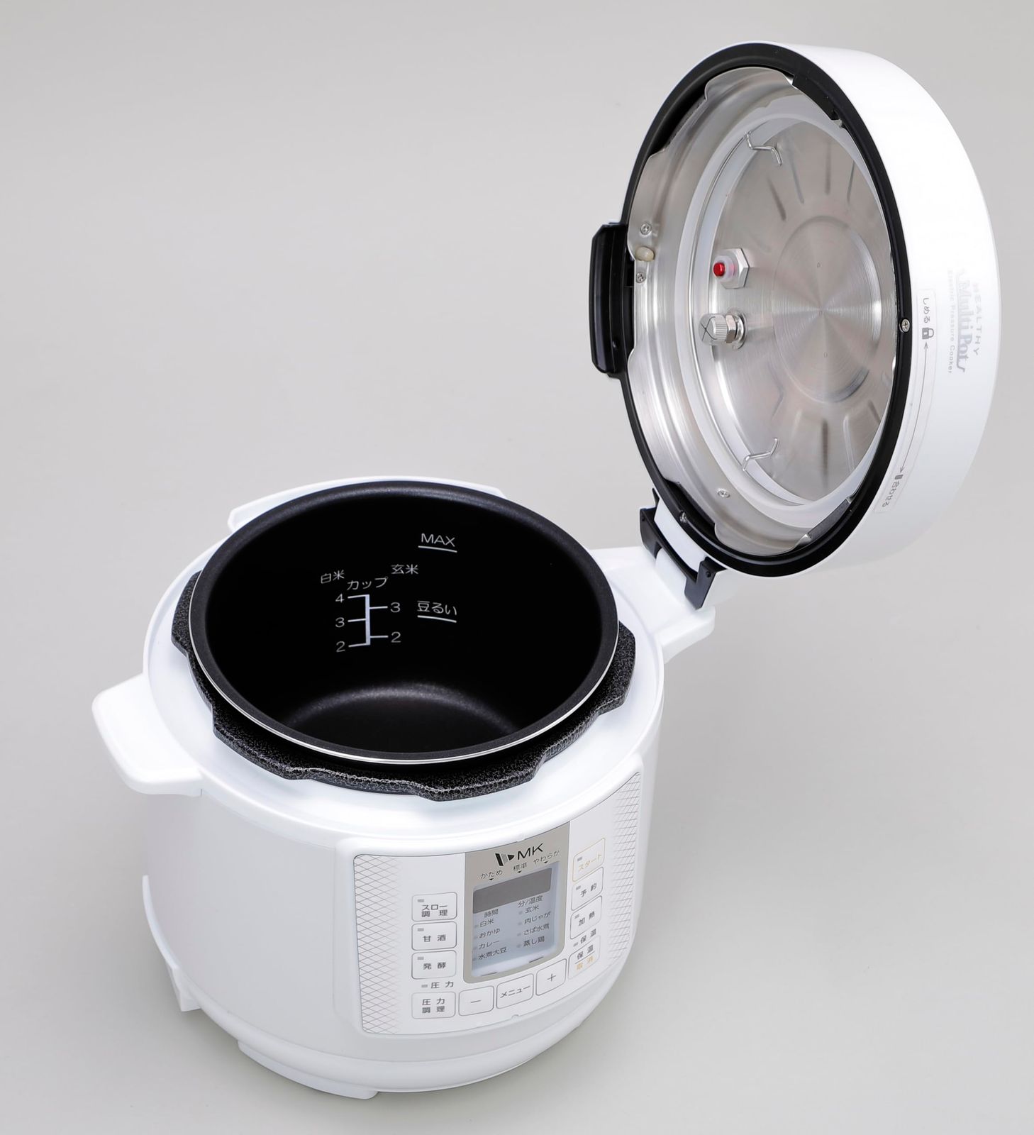 エムケー精工 電気圧力鍋 3L 3〜4人前 ヘルシーマルチポット ホワイト
