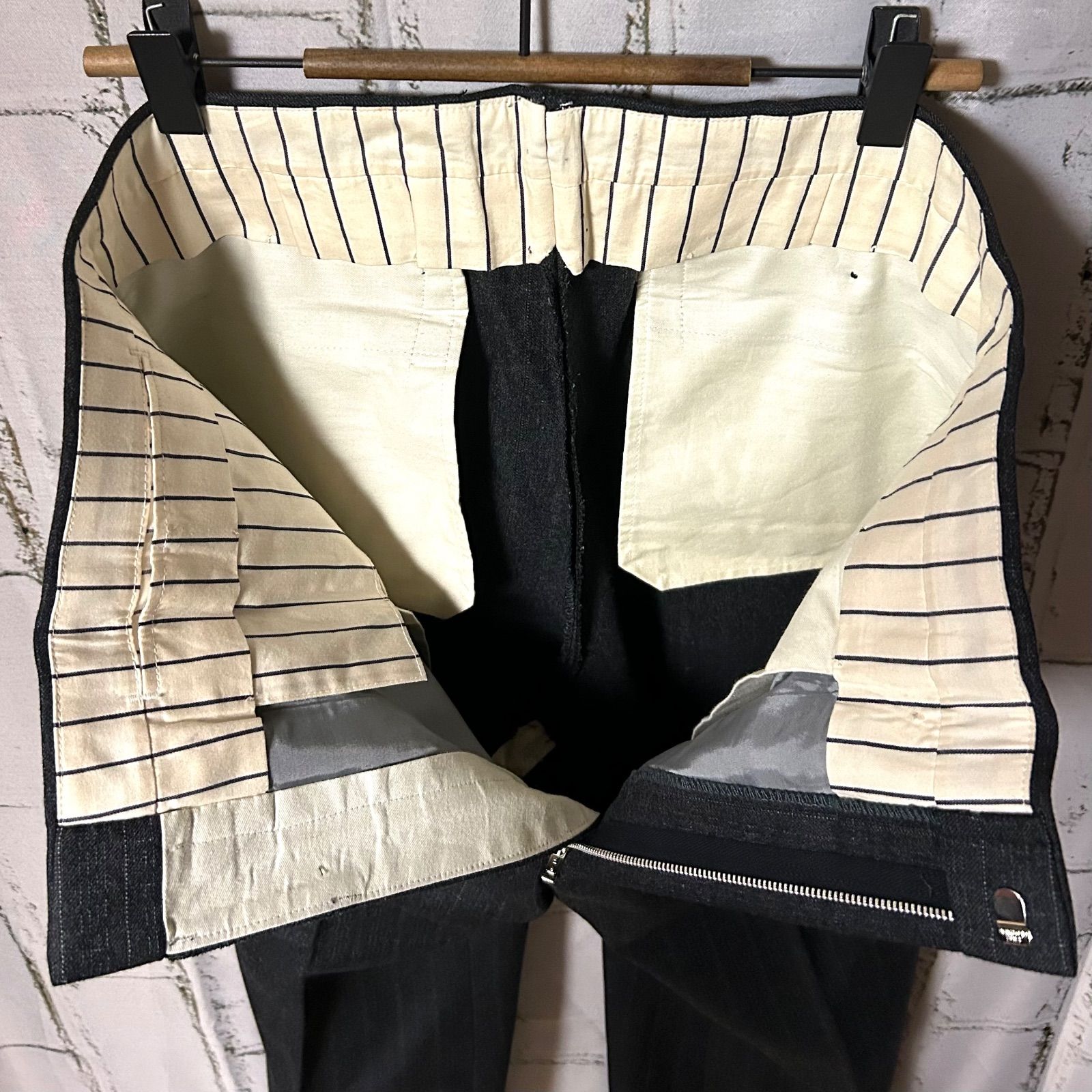 vintage 3ピースシングルセットアップスーツ ストライプ/KW154 70〜80