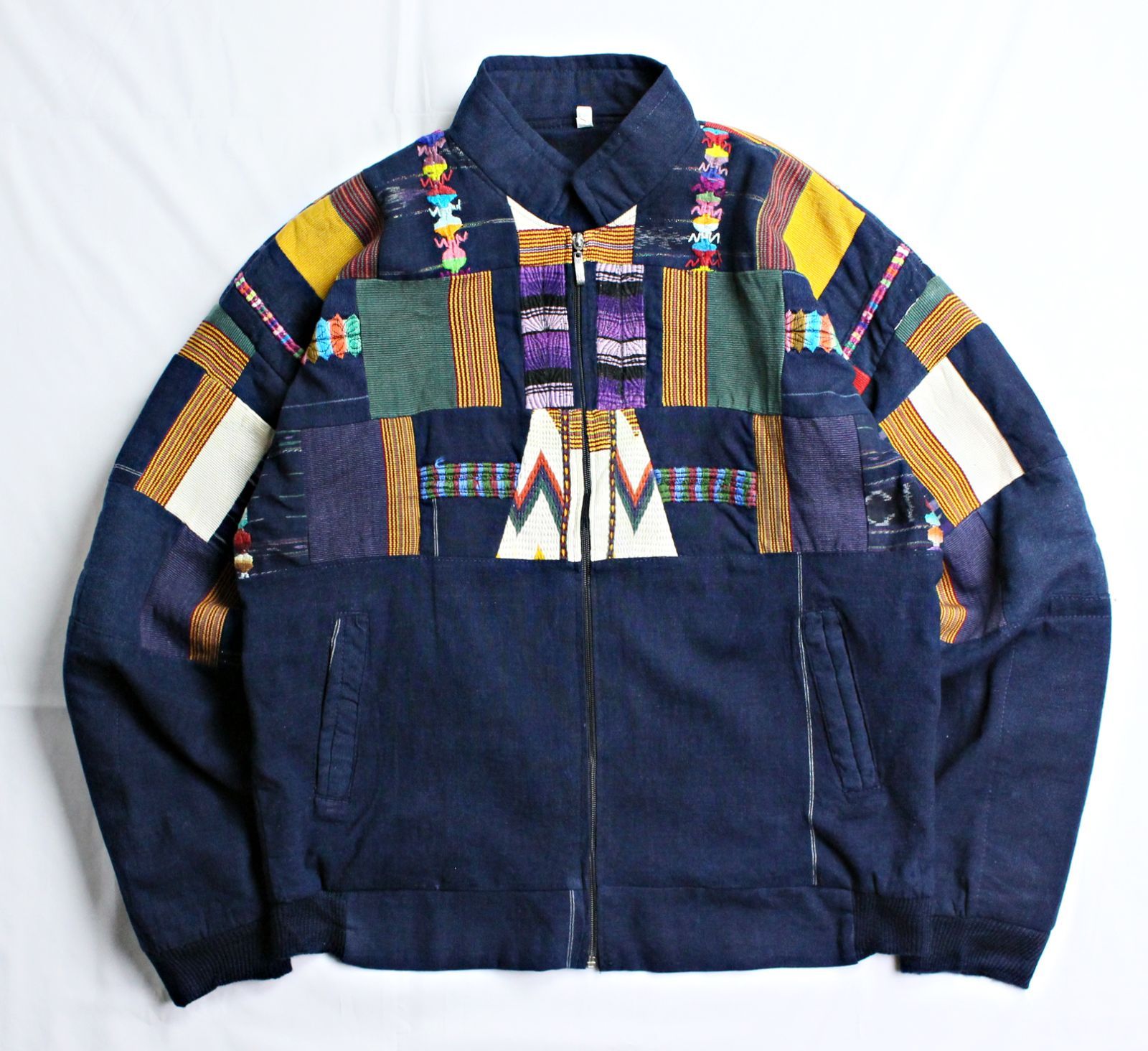 UNKNOWN】グアテマラ製 パッチワーク ブルゾン ビンテージ XLサイズ