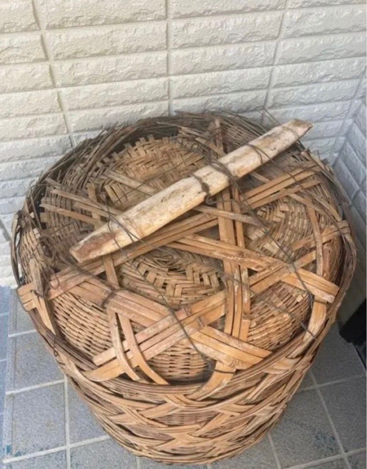 レトロアンティークバスケットカゴ年代物工芸品 約80年くらい前から
