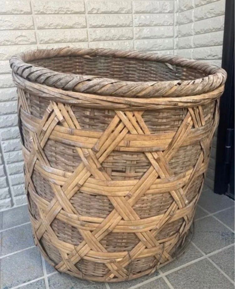 レトロアンティークバスケットカゴ年代物工芸品 レトロアンティークバスケットカゴ年代物工芸品 約80年くらい前から