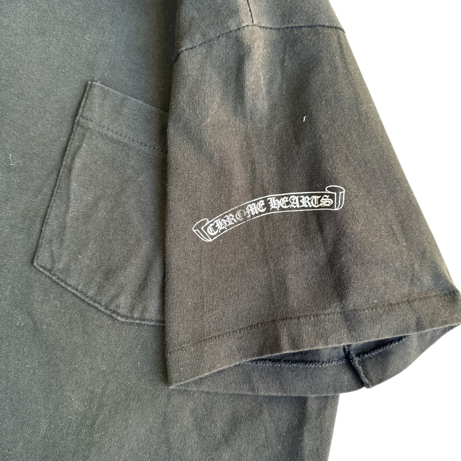 90s OLD CHROME HEARTS ネックロゴ Scroll Label シングルステッチ 