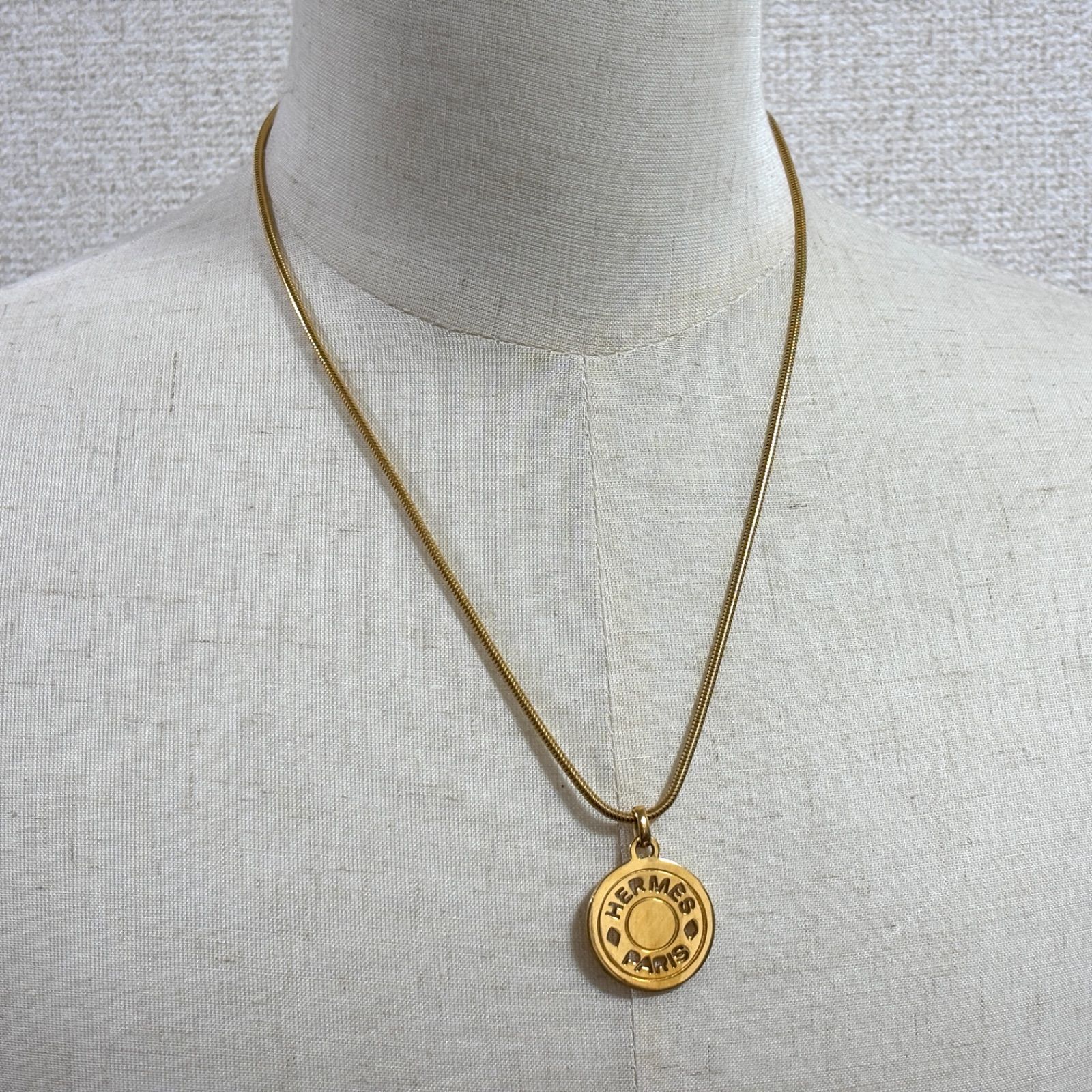 エルメス HERMES ネックレス セリエ ロングチェーンネックレス ゴールド HERMES エルメス セリエ ロングネックレス ゴールド メダル コイン