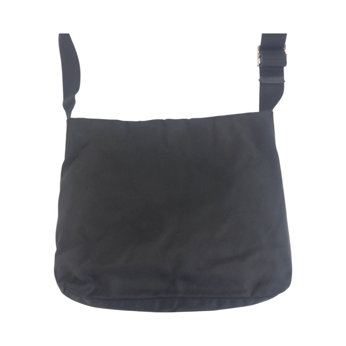 美品 PRADA プラダ テスート 三角ロゴプレート ブラック 黒 シルバー