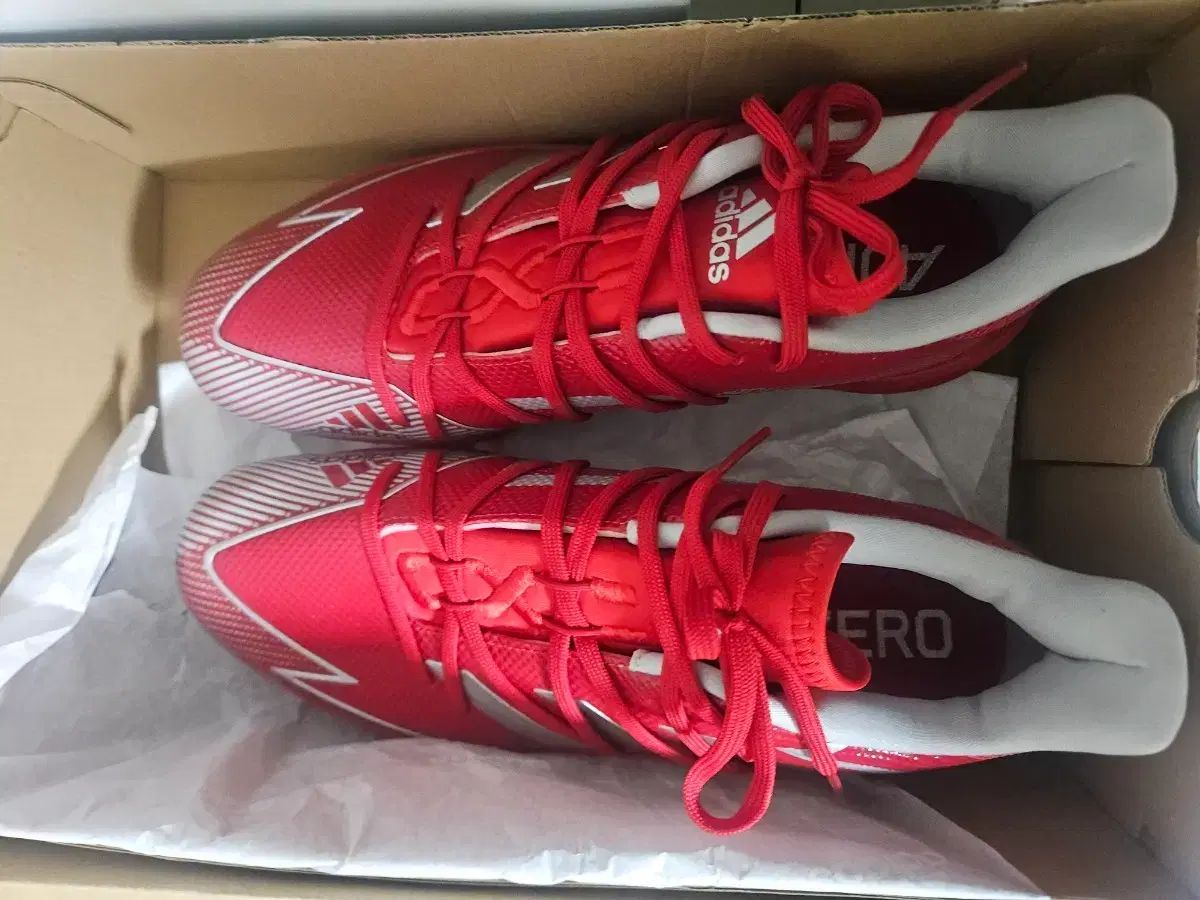 アディダス 275 アディゼロ エレクトリック アメフト スパイク シューズ 赤 アディダス シューズ アディゼロ エレクトリック ホワイト／レッド