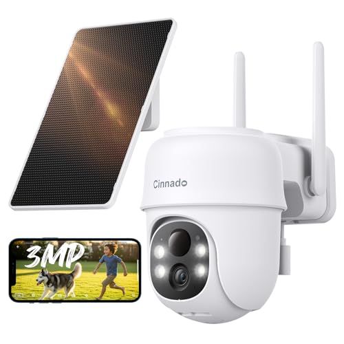 3MP・AIが太陽で動く】Cinnado防犯カメラ屋外ソーラー300万画素 高性能