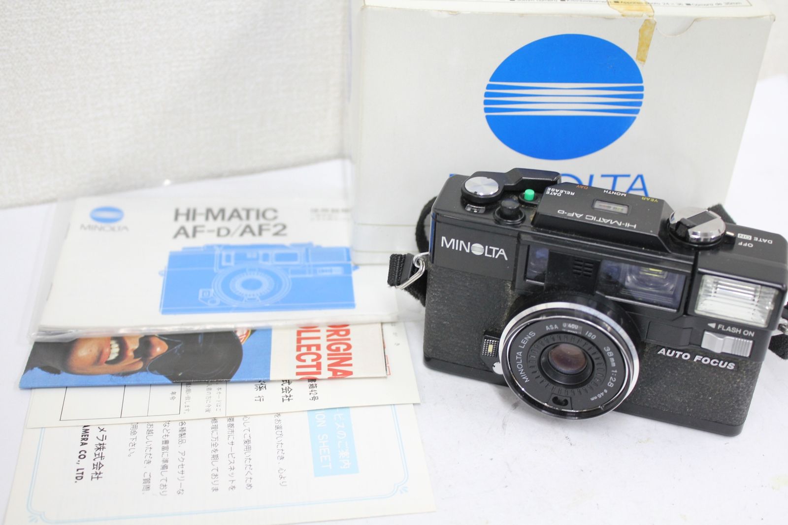 【完動品】MINOLTA HI-MATIC AF-D フィルムカメラ　返品保証 返品保証】 【元箱付き】ミノルタ Minolta HI-MATIC AF-D 38mm F2.8