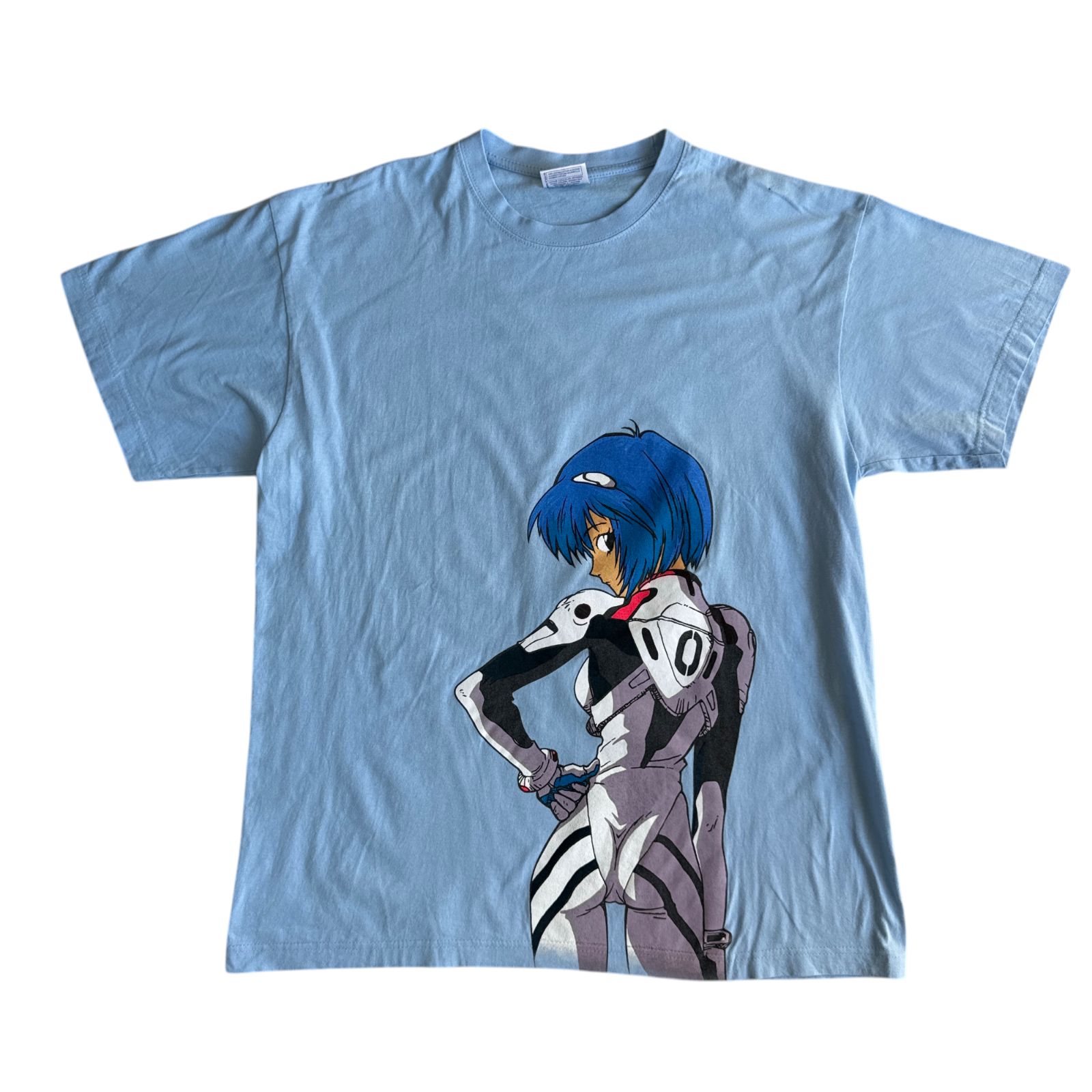 00s エヴァンゲリオン 綾波レイ ソロ プリント 立ち絵 Tシャツ Lサイズ