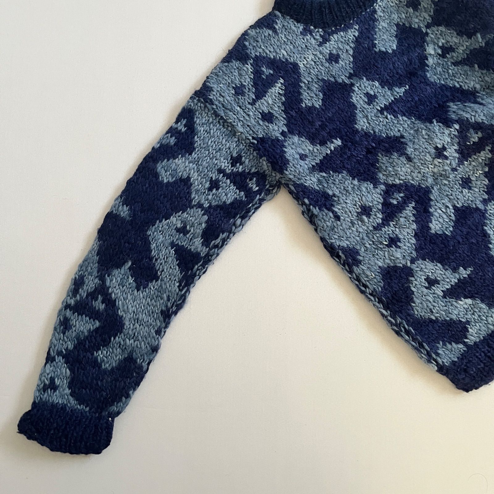 ヴィンテージ エクアドルニット 鳥 ハンドニット メンズLサイズ - メルカリ