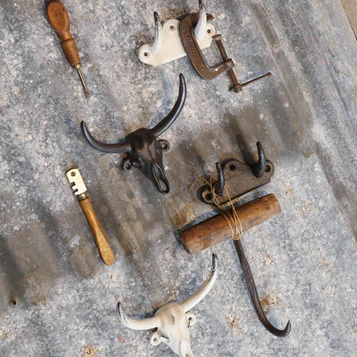 ダルトン(Dulton) アイアンパーツ ブル スカル フック アンティーク