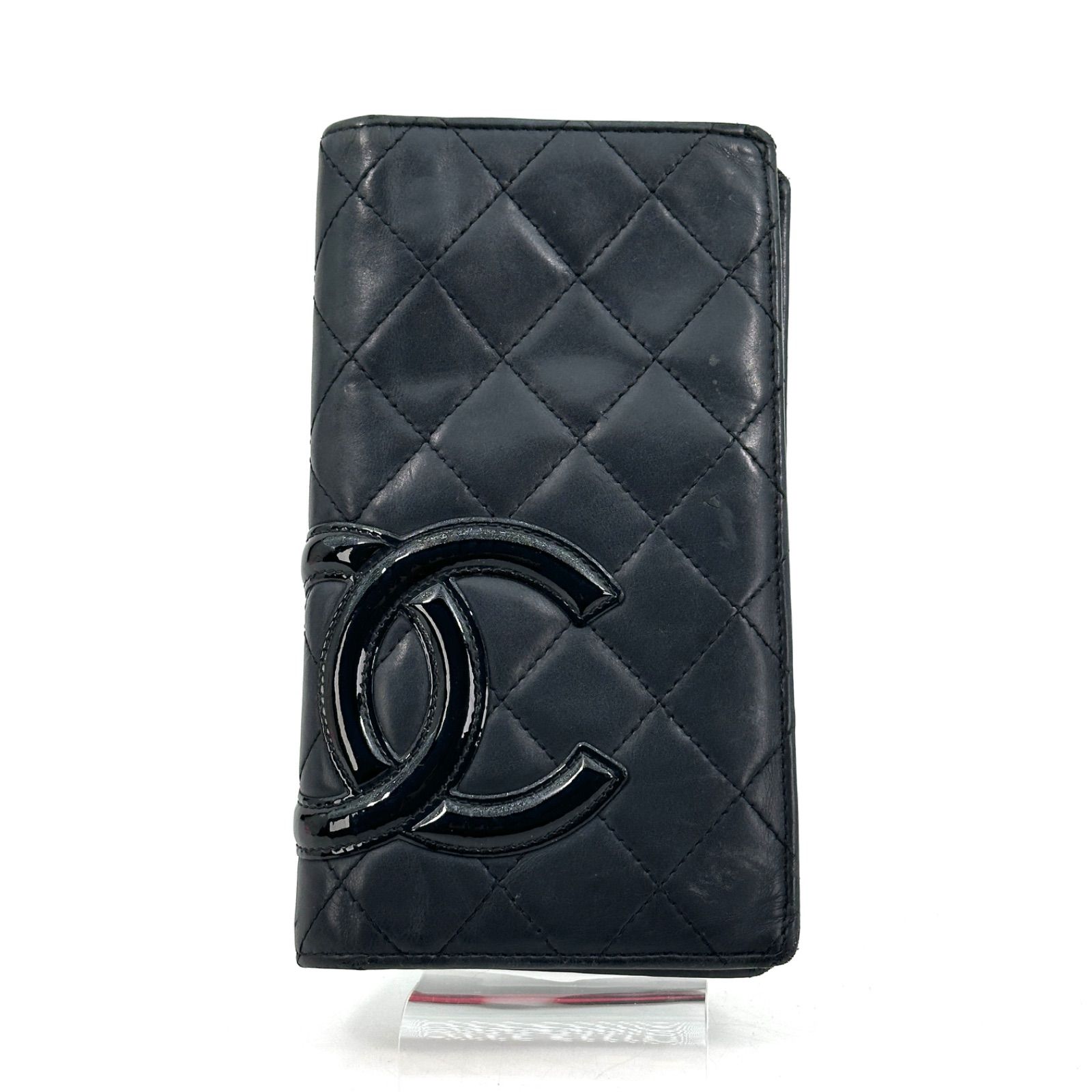 CHANEL（シャネル）】 カンボンライン 二つ折り長財布（ブラック