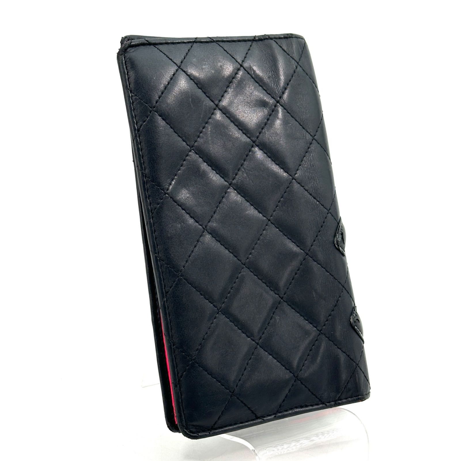 CHANEL（シャネル）】 カンボンライン 二つ折り長財布（ブラック