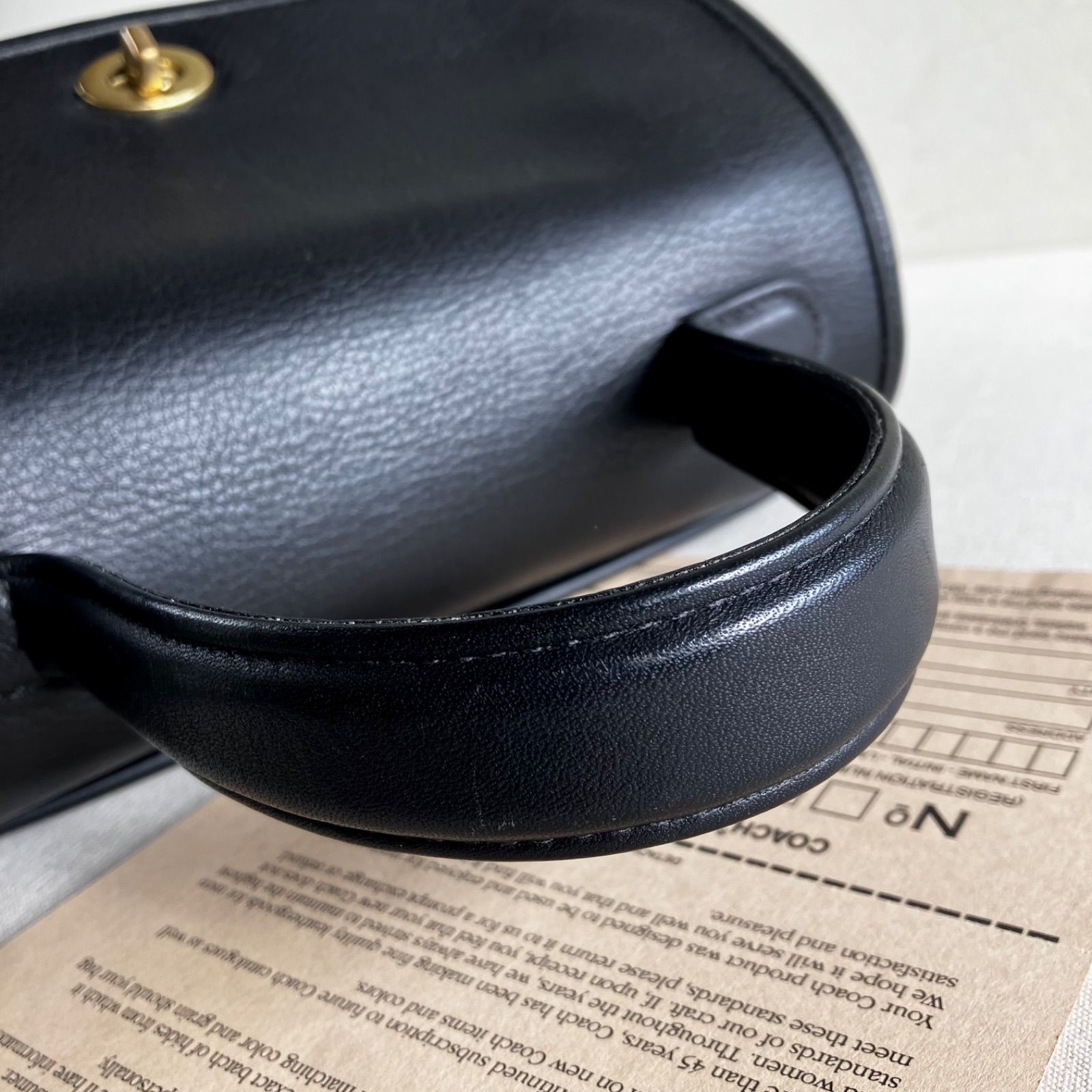 Vintage Coach Manor Bag Black Leather Shoulder Bag USA - メルカリ