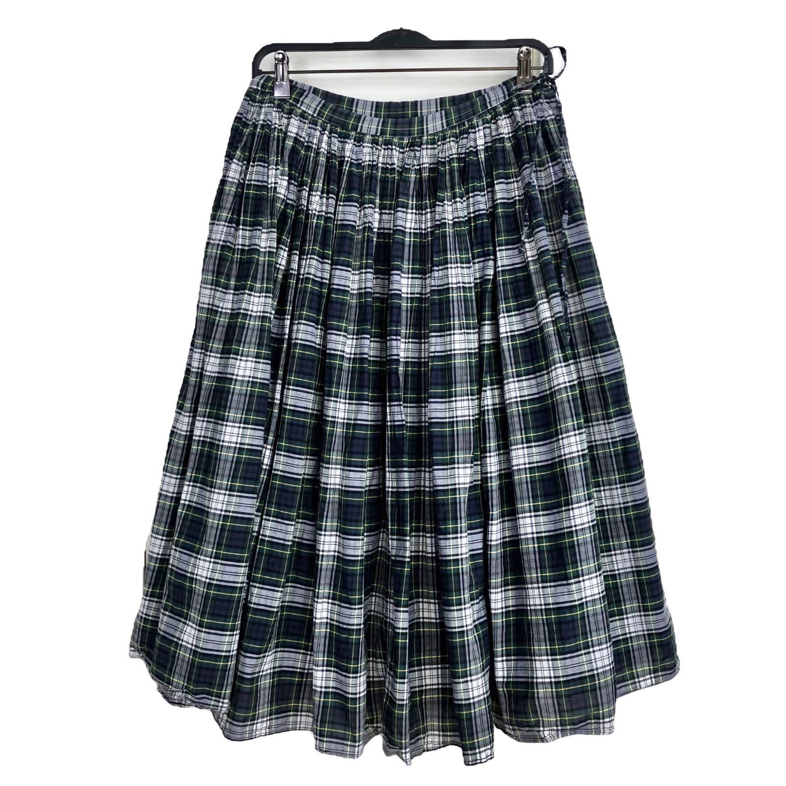 R&D.M.Co- コットンシルク タータンチェック ギャザースカート