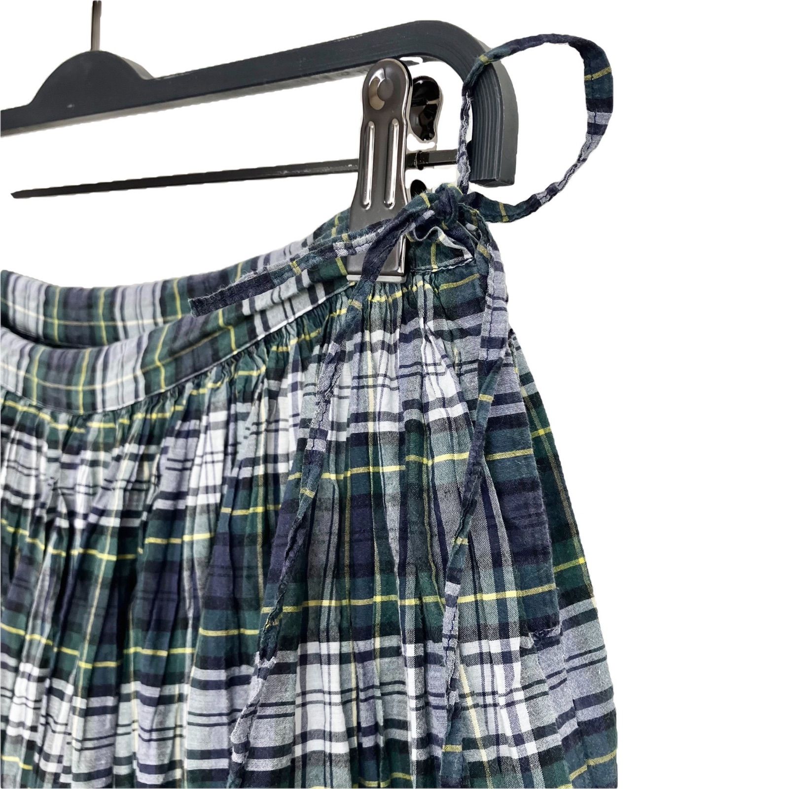 R&D.M.Co- コットンシルク タータンチェック ギャザースカート