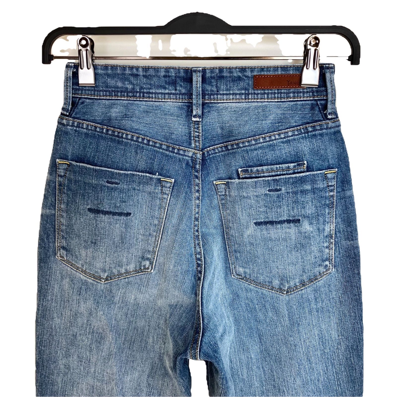 YANUK スリムストレート LOUISE 23 SFB ブルー 青 デニムパンツ