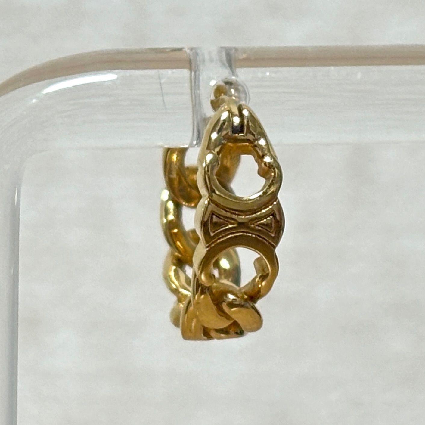 CELINE セリーヌ ピアス トリオンフ ゴールド チェーン デザイン ロゴ