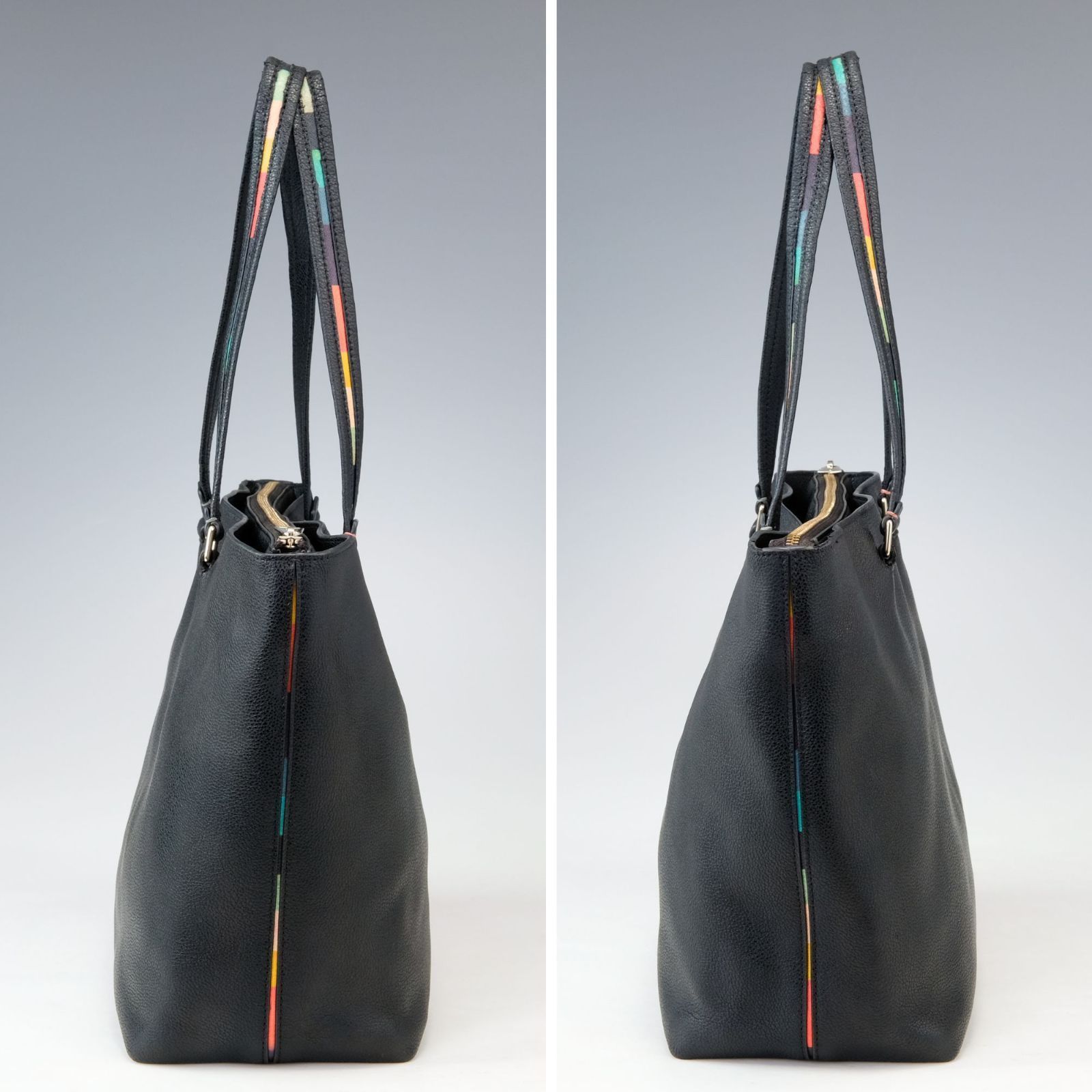 Paul Smith ポールスミス インレイドストライプハンドル レザー トート