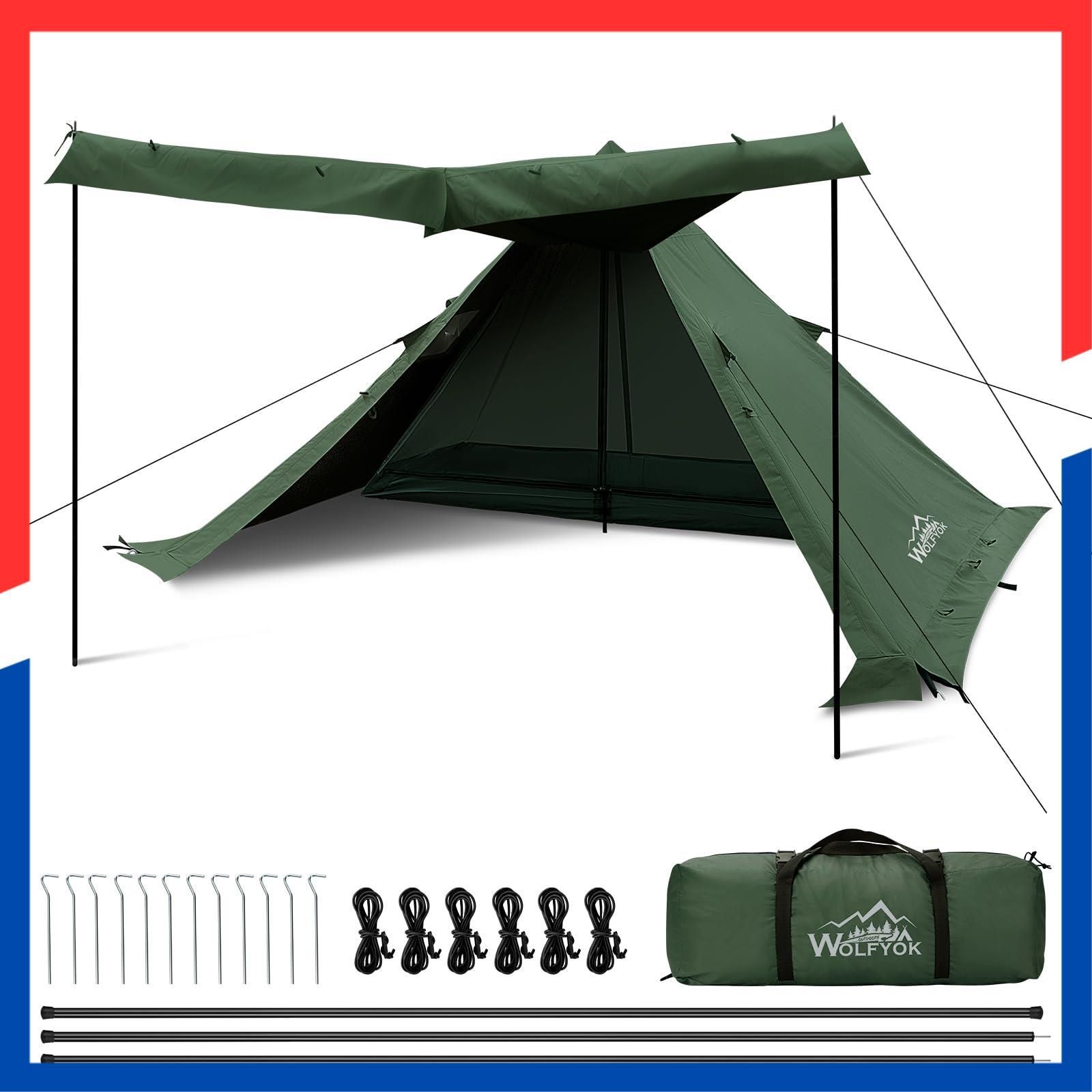 テント キャンプ ポリコットン アーミーグリーン アウトドア 2人用 ソロキャン 人気商品】TC ポリコットン ソロ 【二本前室ポール付き&1.2m2広い前室