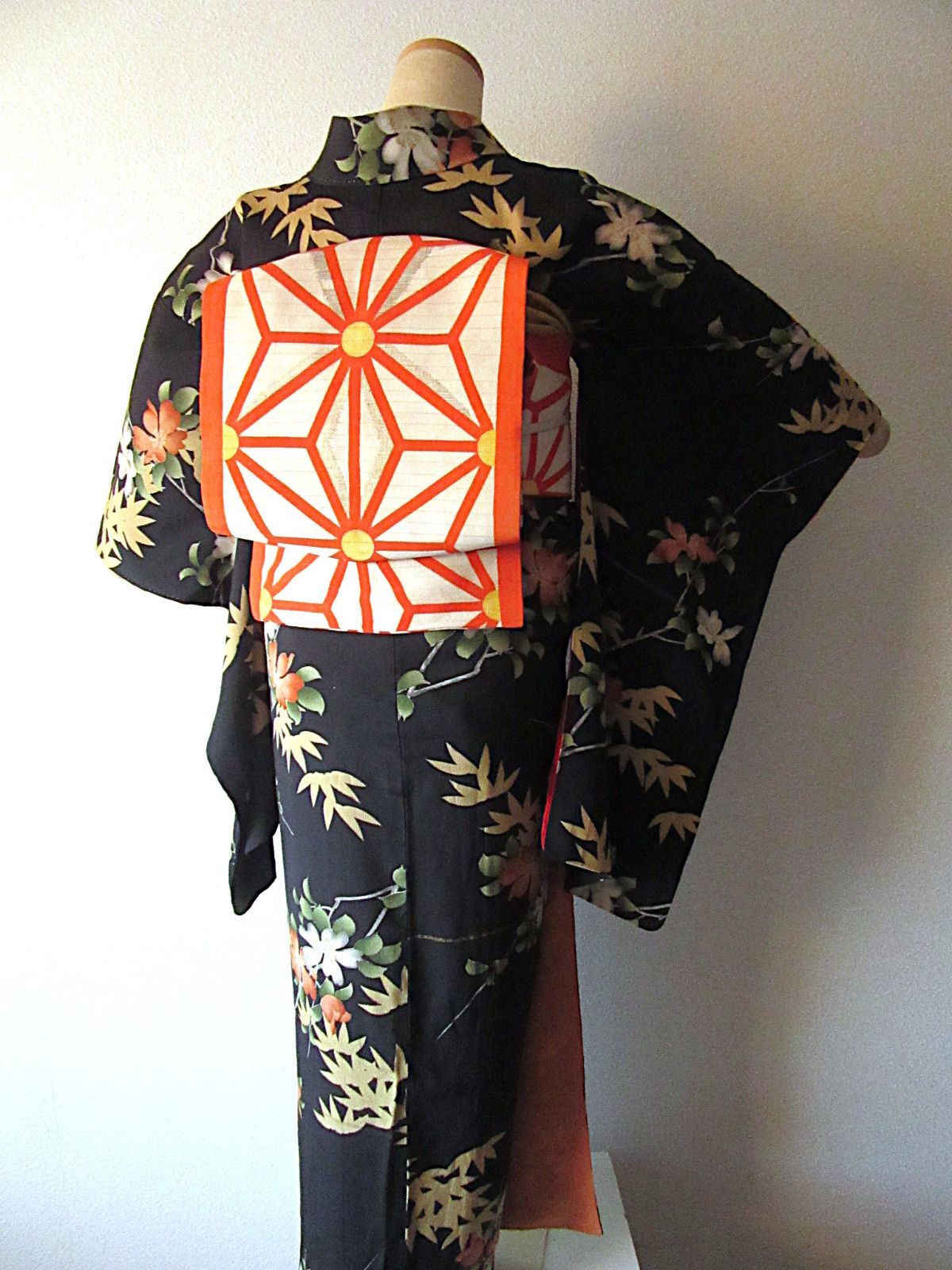 麻の葉文様 名古屋帯 アンティーク 着物 - メルカリ