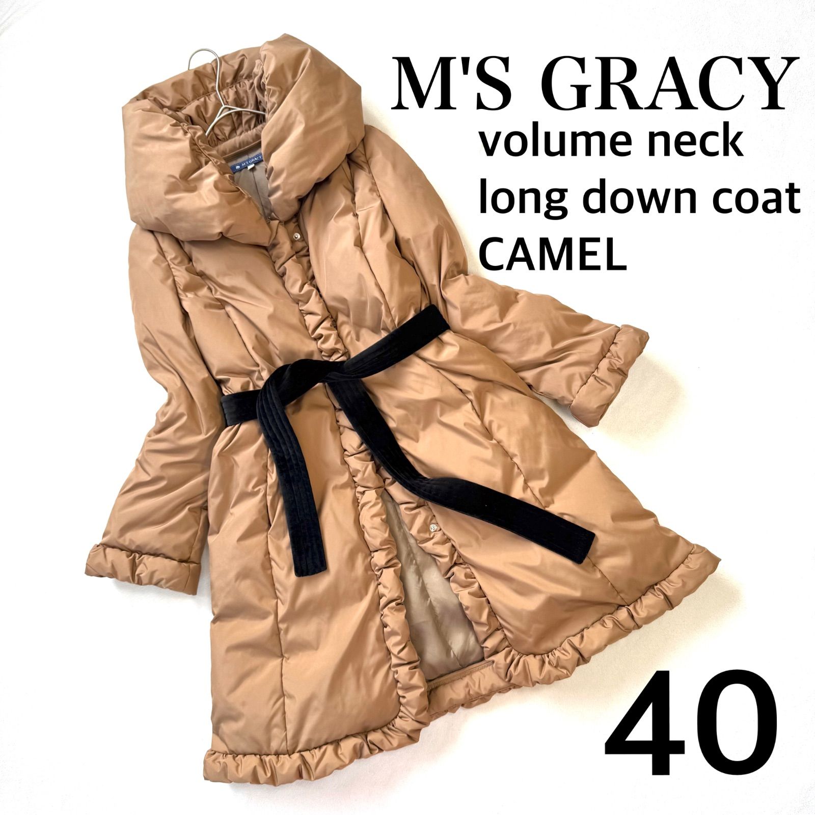 極美品・サイズ40✨エムズグレイシー 2way ベルト ボリュームネック