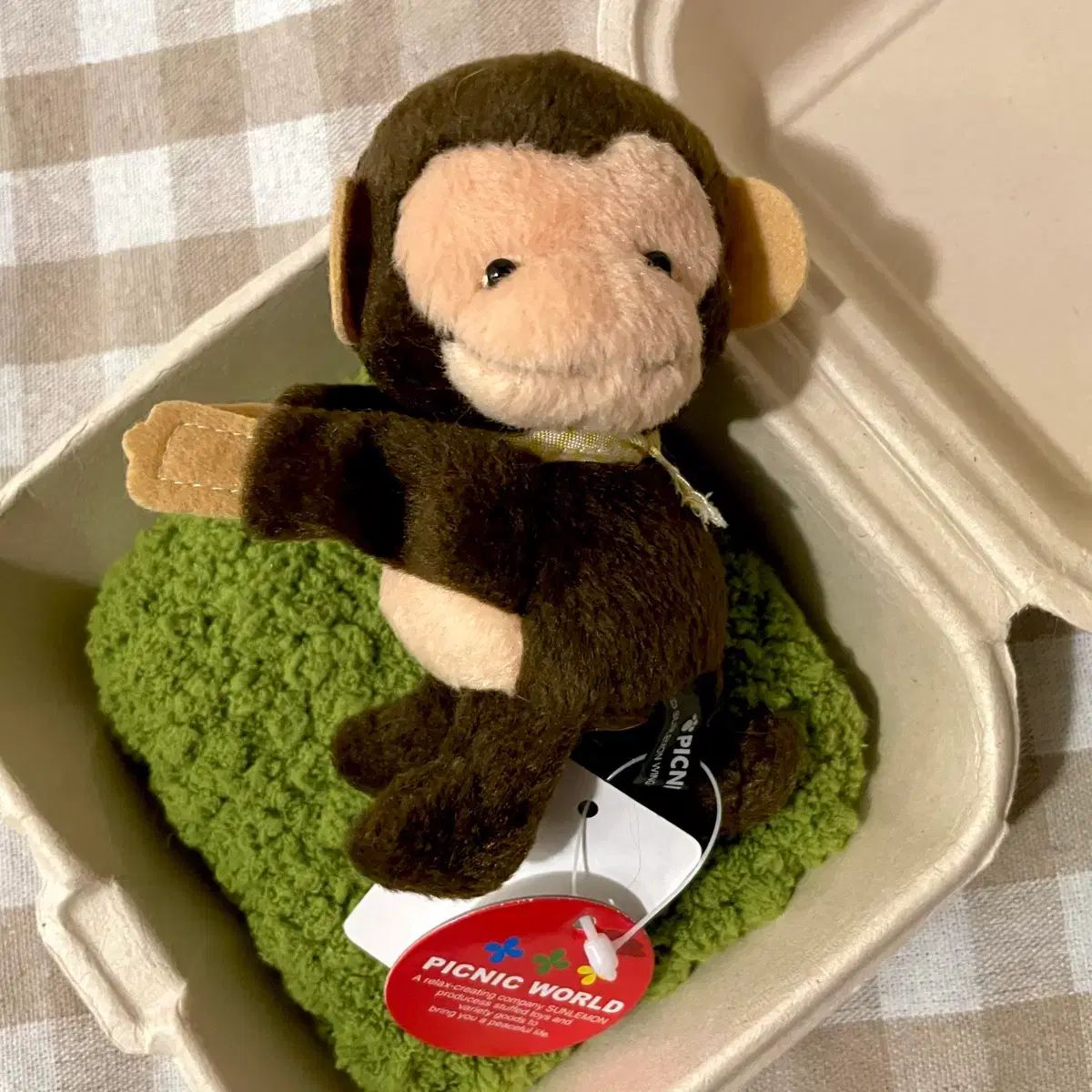 ヴィンテージ　ベルグ　かわいいお猿さん 新品) ピクニックワールド クラシック ヴィンテージ 猿 ぬいぐるみ