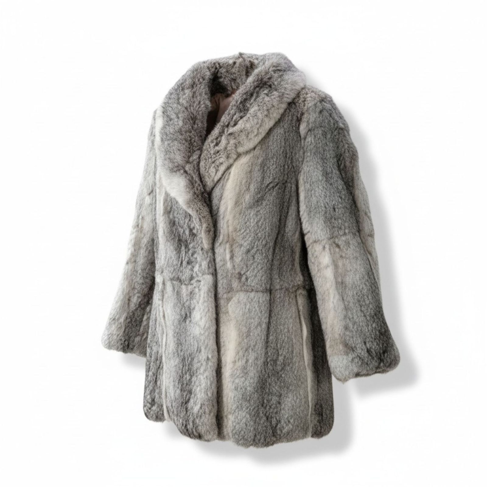 ROTINY FUR ロティニー ファーコート グレー×シルバー リアルファー 9