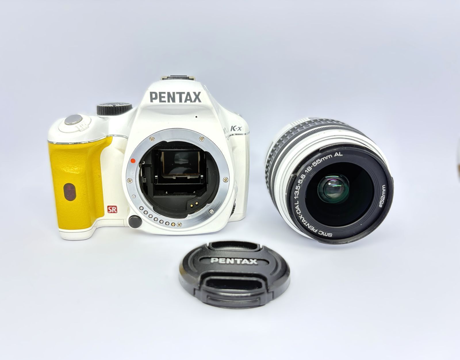 動作確認済】ペンタックス PENTAX K-x ホワイト×イエロー レンズキット