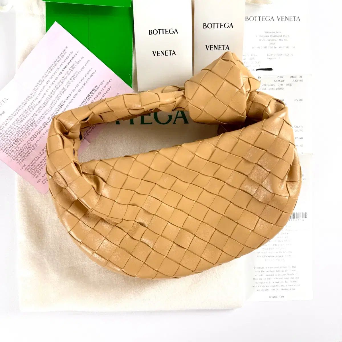 新品級 / ミニ ボッテガ・ヴェネタ ジョディバッグ アーモンド COLOR