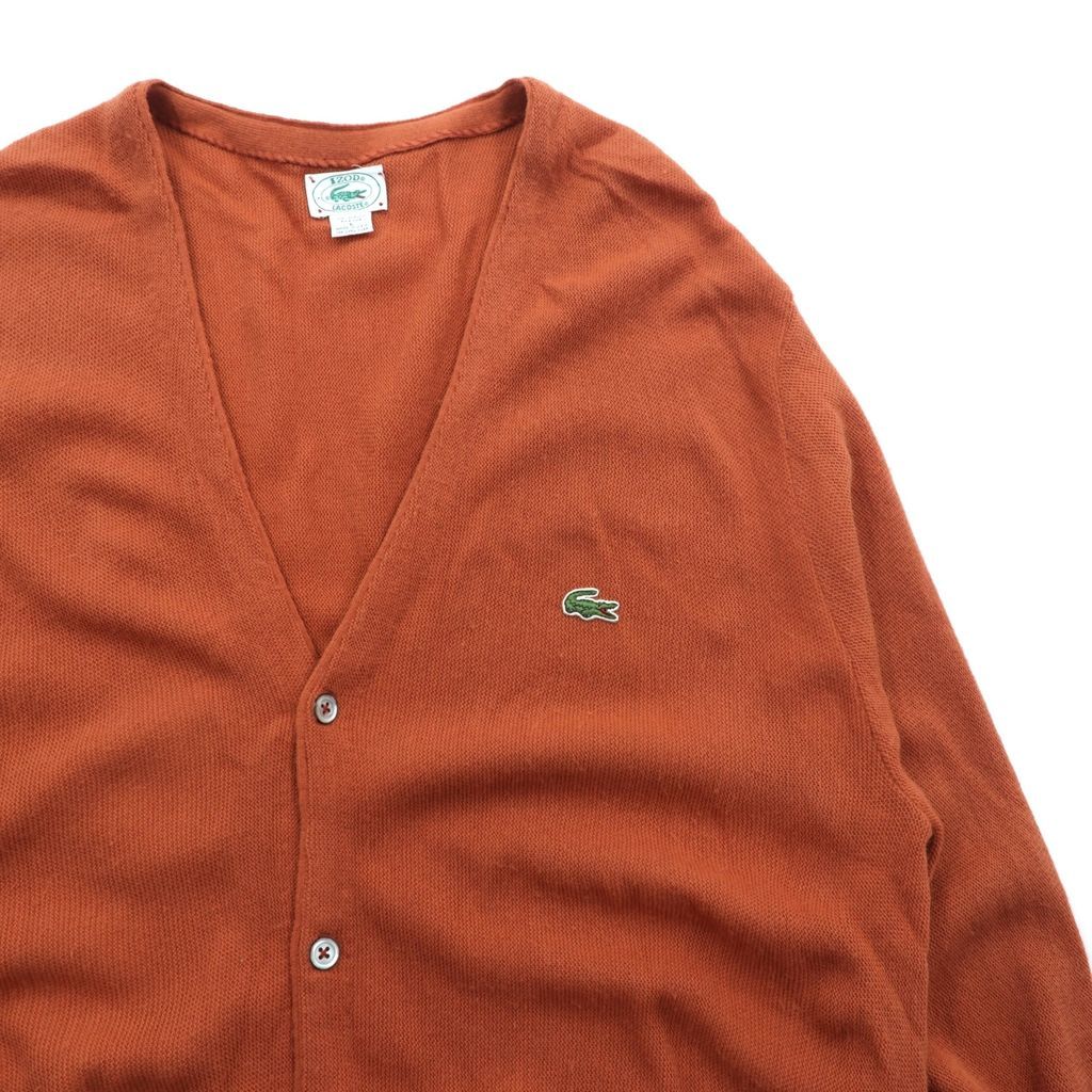 IZOD LACOSTE 80年代 USA製 ニット カーディガン L オレンジ アクリル