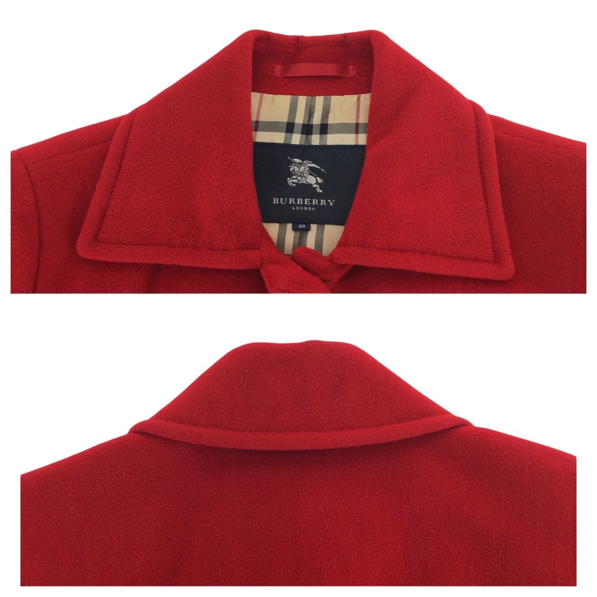 美品 BURBERRY バーバリー ロンドン ノバチェック サイズ40 レッド