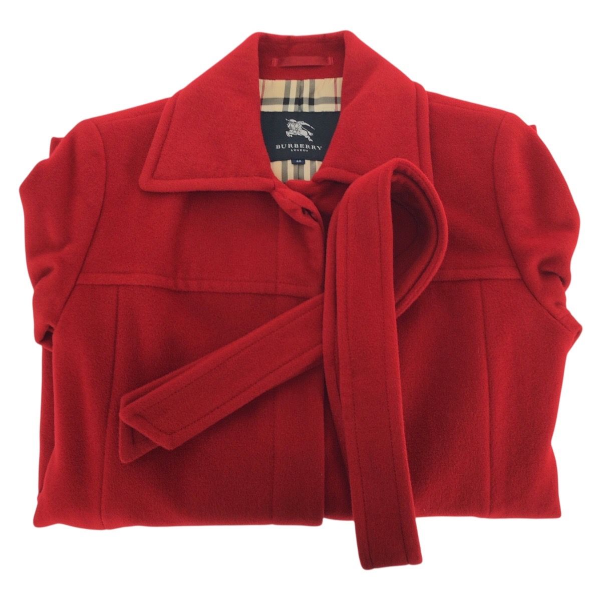 美品 BURBERRY バーバリー ロンドン ノバチェック サイズ40 レッド