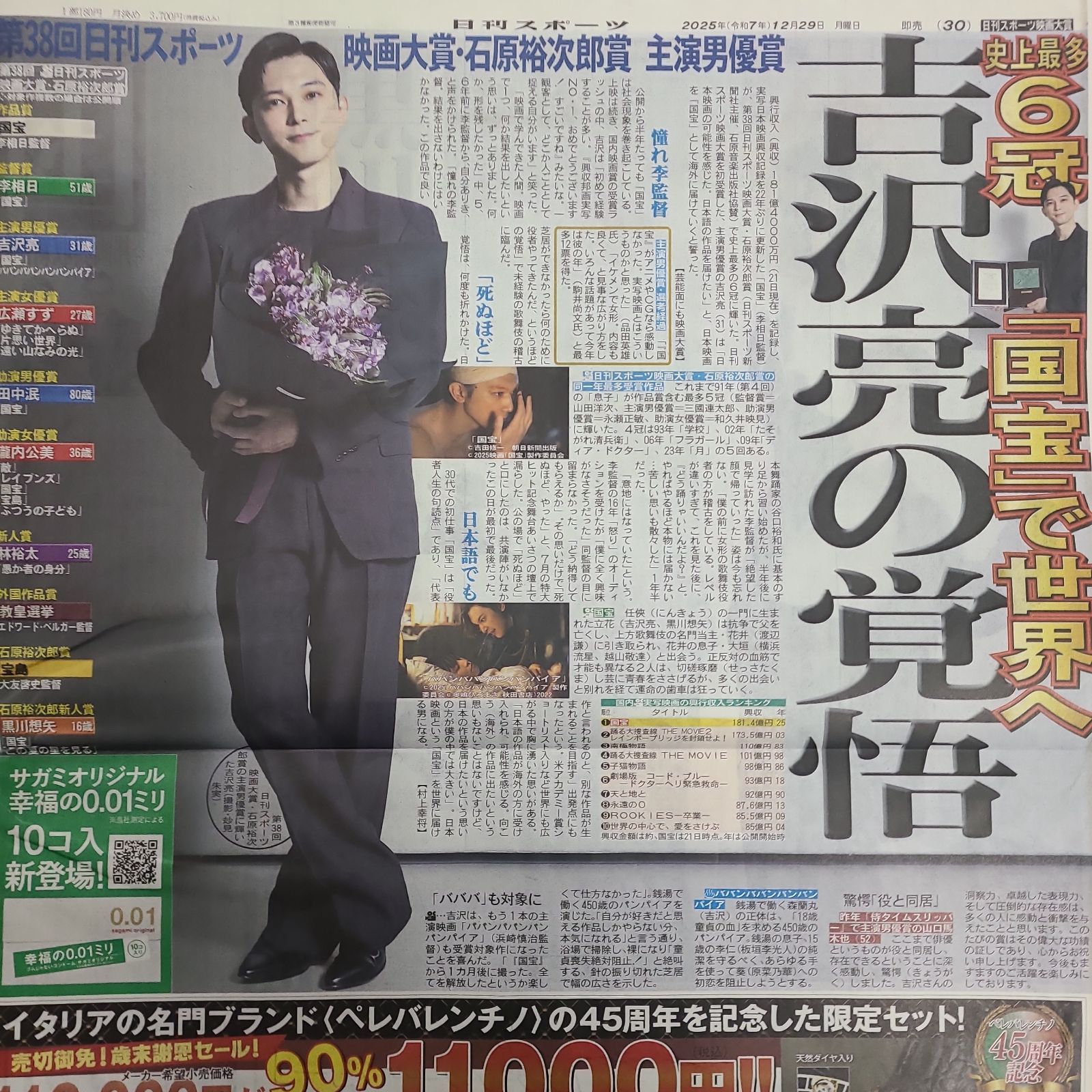 匿名配送！送料込み！ 12月29日 朝刊 スポーツ紙全5社 - メルカリ