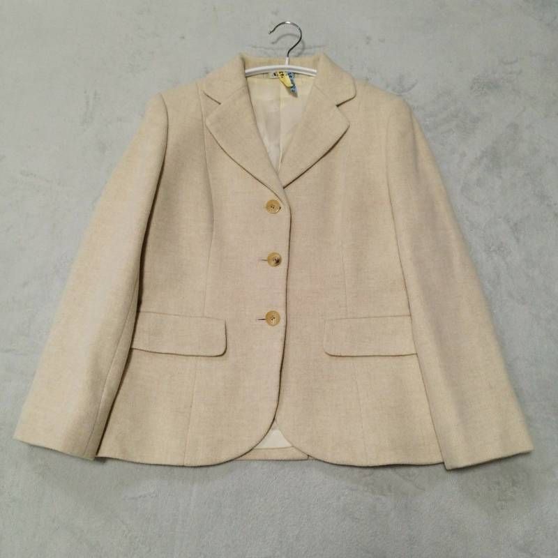 アクアスキュータム ウール カシミヤ テーラードジャケット ロゴボタン