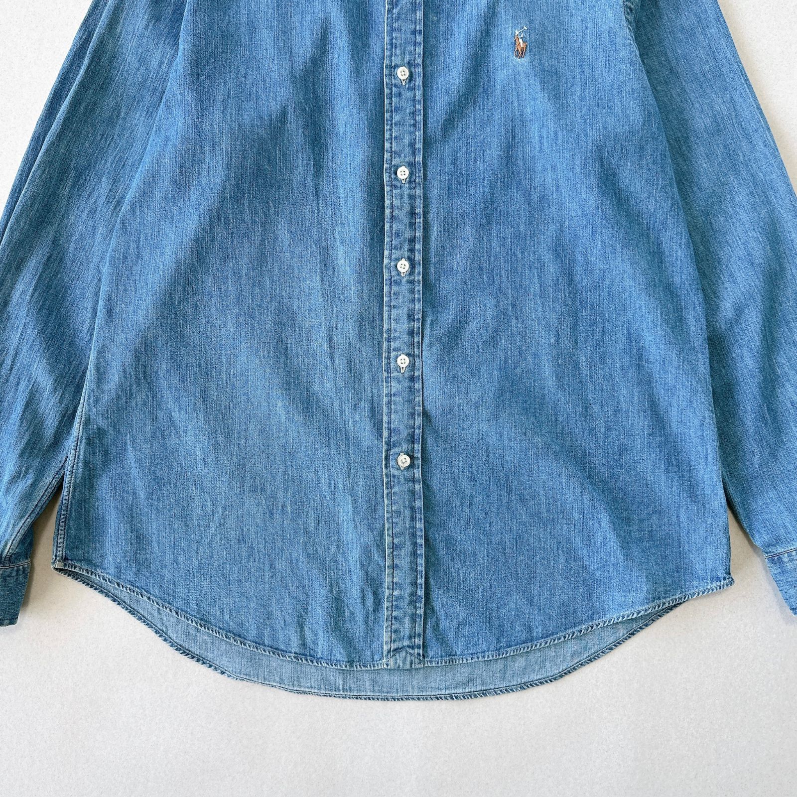 極美品】ラルフローレン デニムシャツ カスタムフィット ブルー L