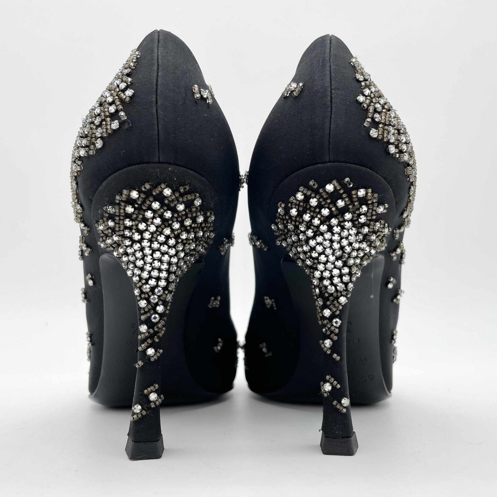 Sergio Rossi ハイヒール ビジュー ビーズ ブラック 1176A - メルカリ