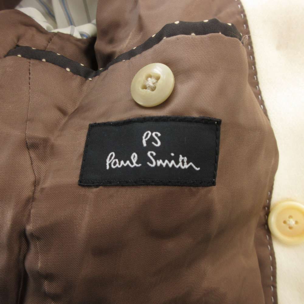 ピーエスポールスミス PS Paul Smith ピーコート カシミヤ混 M 白