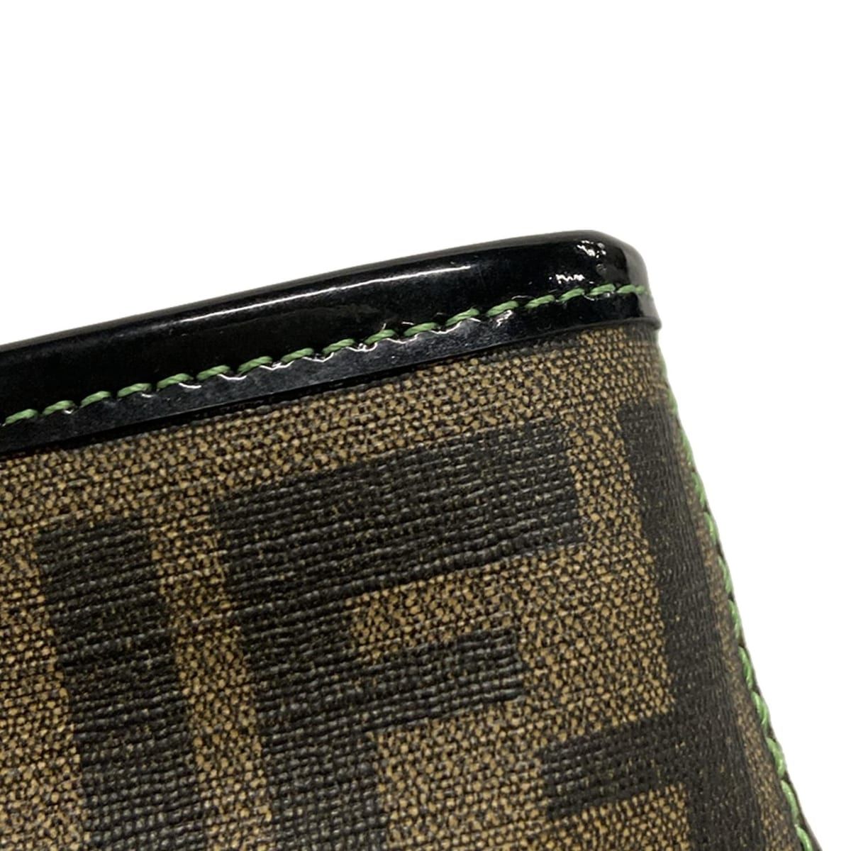 FENDI(フェンディ) ハンドバッグ ズッカ柄 8BH223 黒×ダークブラウン