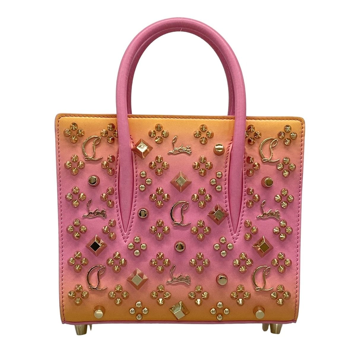 美品未使用✨️クリスチャンルブタン 2wayパロマスモール ハンドバッグ ピンク クリスチャンルブタン ハンドバッグ美品 パロマSミニ ピンク×イエロー