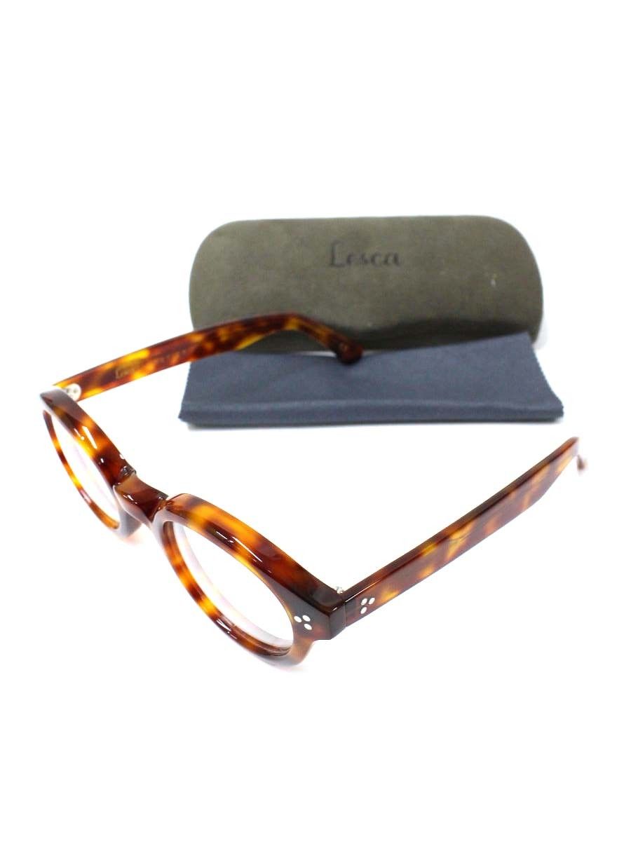 レスカルネティエ La Corb s メガネ ブラウン セルフレーム ボストン デミ柄