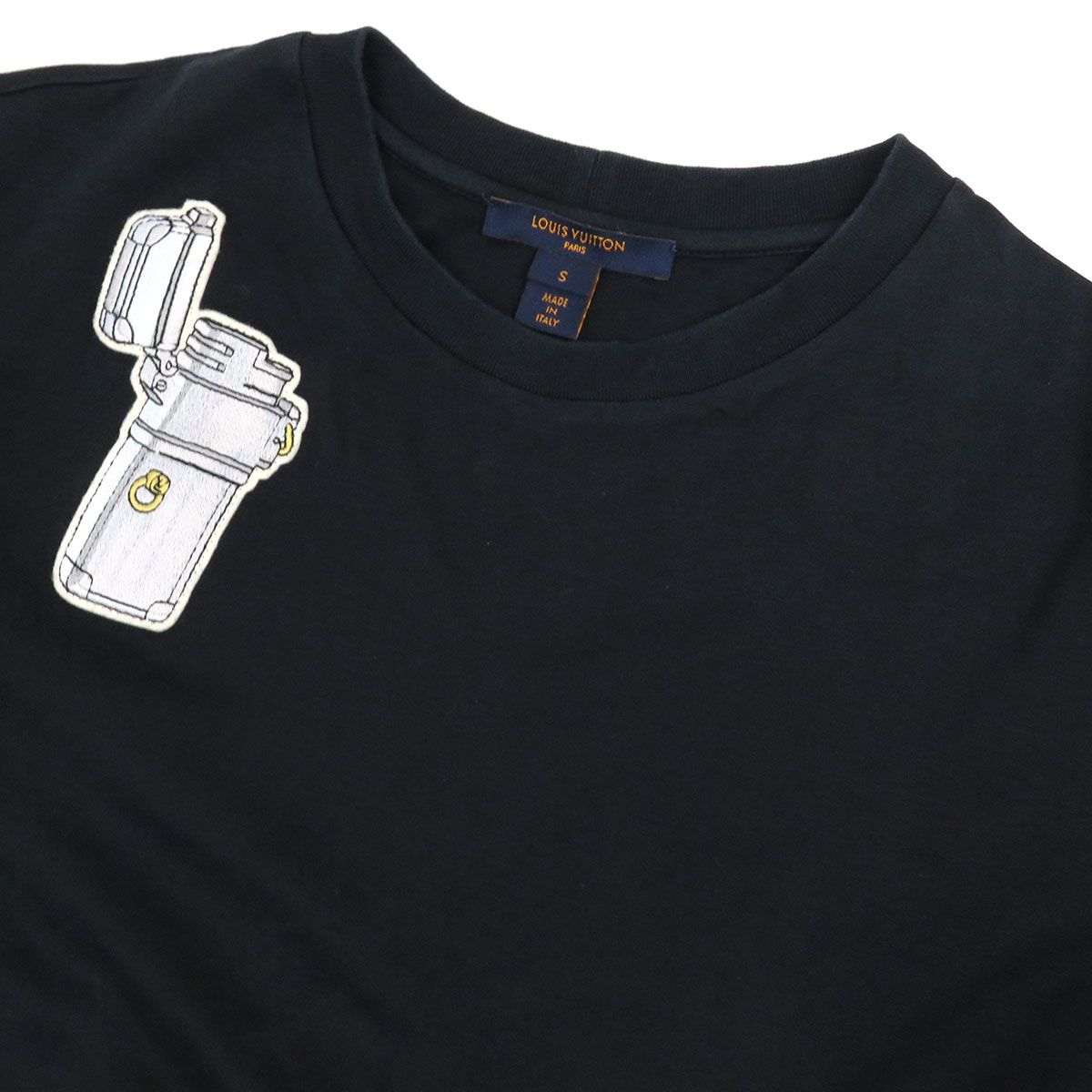 LOUIS VUITTON ルイヴィトン ワッペン LVロゴ 半袖 ワンピース ルイヴィトン LV ロゴ ワッペン コットン ワンピース レディース