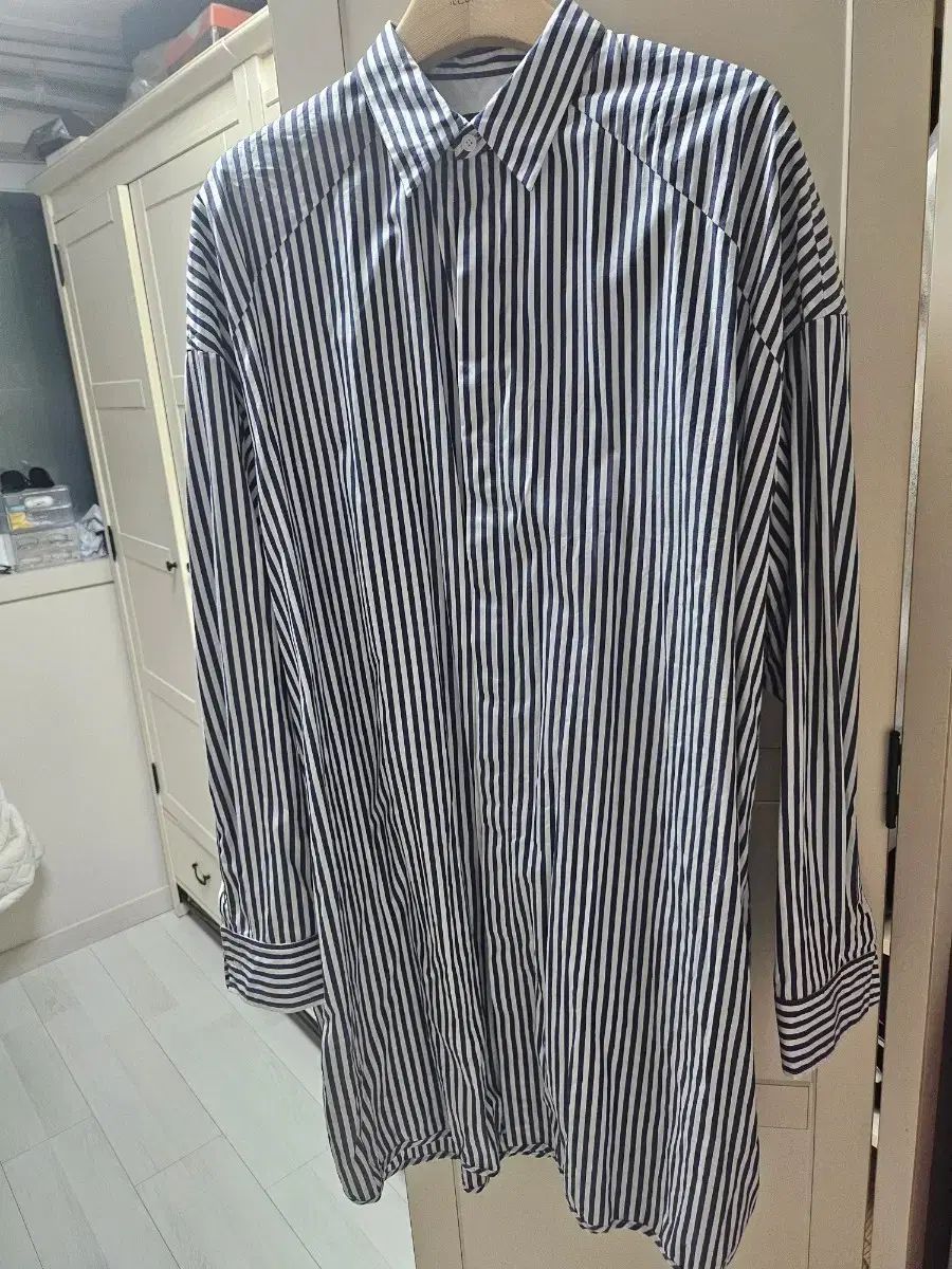 Juun.J ストライプ オーバーサイズ ロング シャツ (46) - メルカリ