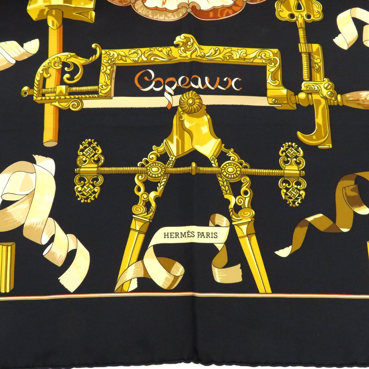 エルメス カレ 90 Copeaux おがくず ユニセックス ブラック HERMES