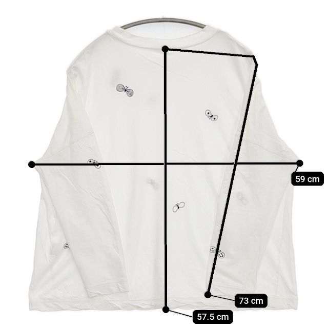 mina perhonen choucho 定価17600円 zs8516 刺繍 サイズ40 長袖T